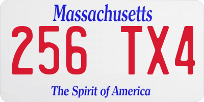 MA license plate 256TX4