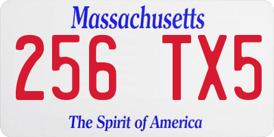 MA license plate 256TX5