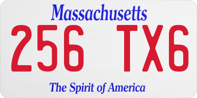 MA license plate 256TX6