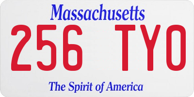 MA license plate 256TY0