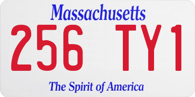 MA license plate 256TY1