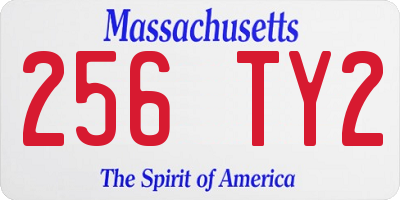 MA license plate 256TY2