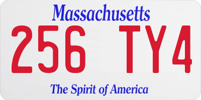 MA license plate 256TY4