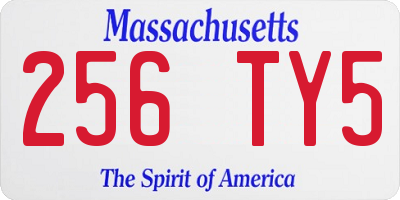 MA license plate 256TY5