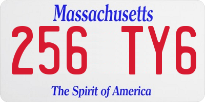 MA license plate 256TY6