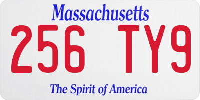 MA license plate 256TY9