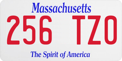 MA license plate 256TZ0