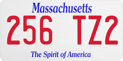 MA license plate 256TZ2