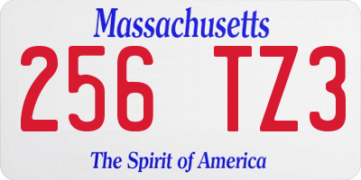 MA license plate 256TZ3
