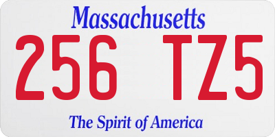 MA license plate 256TZ5