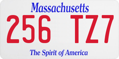 MA license plate 256TZ7