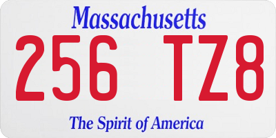 MA license plate 256TZ8