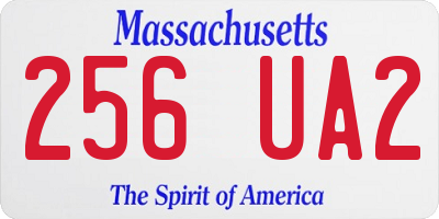 MA license plate 256UA2