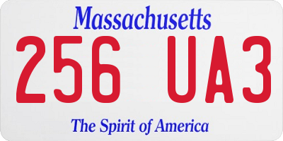 MA license plate 256UA3