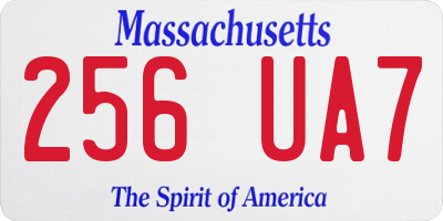 MA license plate 256UA7
