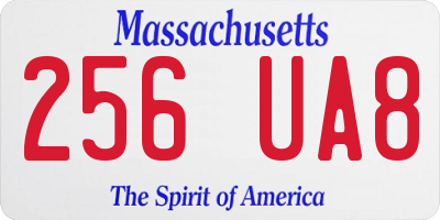 MA license plate 256UA8