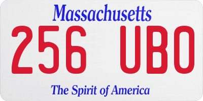 MA license plate 256UB0