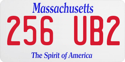 MA license plate 256UB2