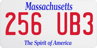 MA license plate 256UB3