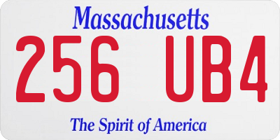 MA license plate 256UB4
