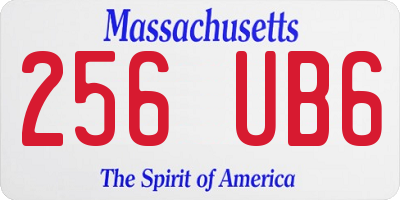 MA license plate 256UB6