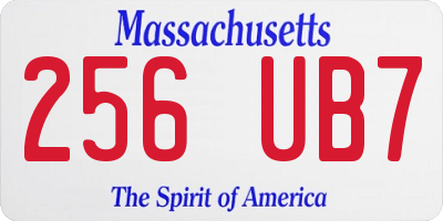 MA license plate 256UB7