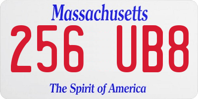 MA license plate 256UB8