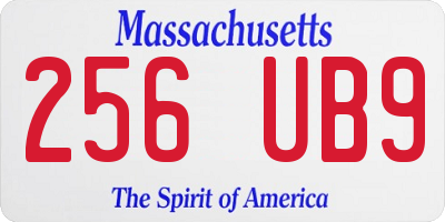 MA license plate 256UB9