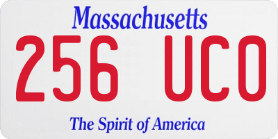 MA license plate 256UC0