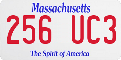 MA license plate 256UC3