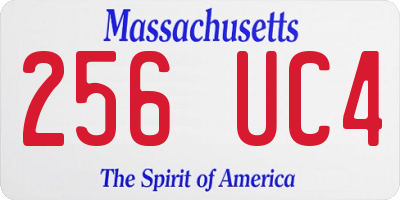 MA license plate 256UC4