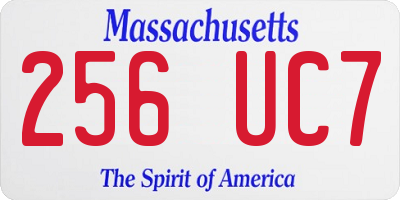MA license plate 256UC7
