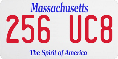 MA license plate 256UC8