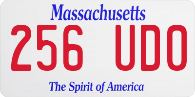 MA license plate 256UD0