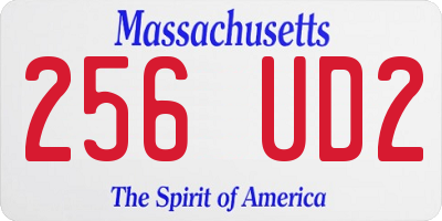 MA license plate 256UD2