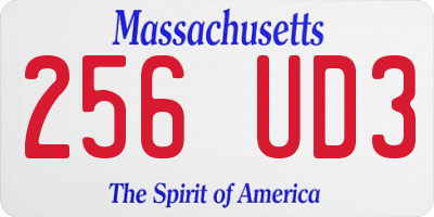 MA license plate 256UD3