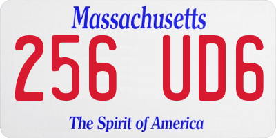 MA license plate 256UD6