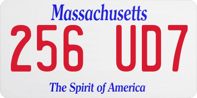 MA license plate 256UD7