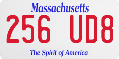 MA license plate 256UD8