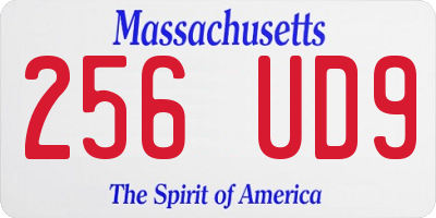 MA license plate 256UD9
