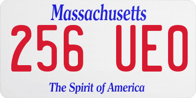 MA license plate 256UE0
