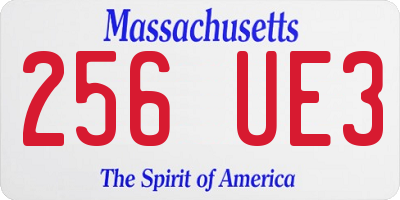 MA license plate 256UE3