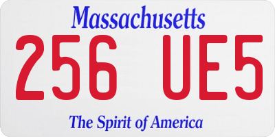 MA license plate 256UE5