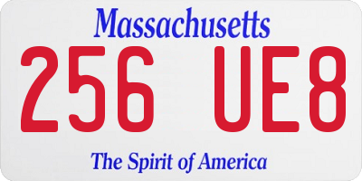 MA license plate 256UE8