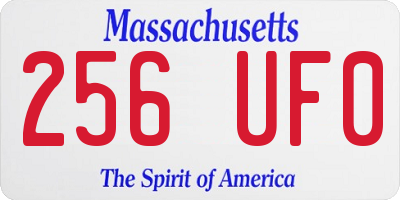 MA license plate 256UF0