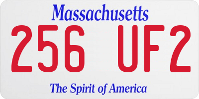 MA license plate 256UF2