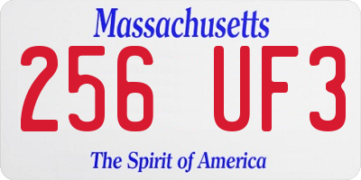 MA license plate 256UF3