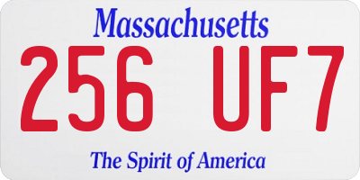 MA license plate 256UF7