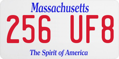 MA license plate 256UF8