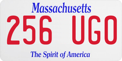 MA license plate 256UG0